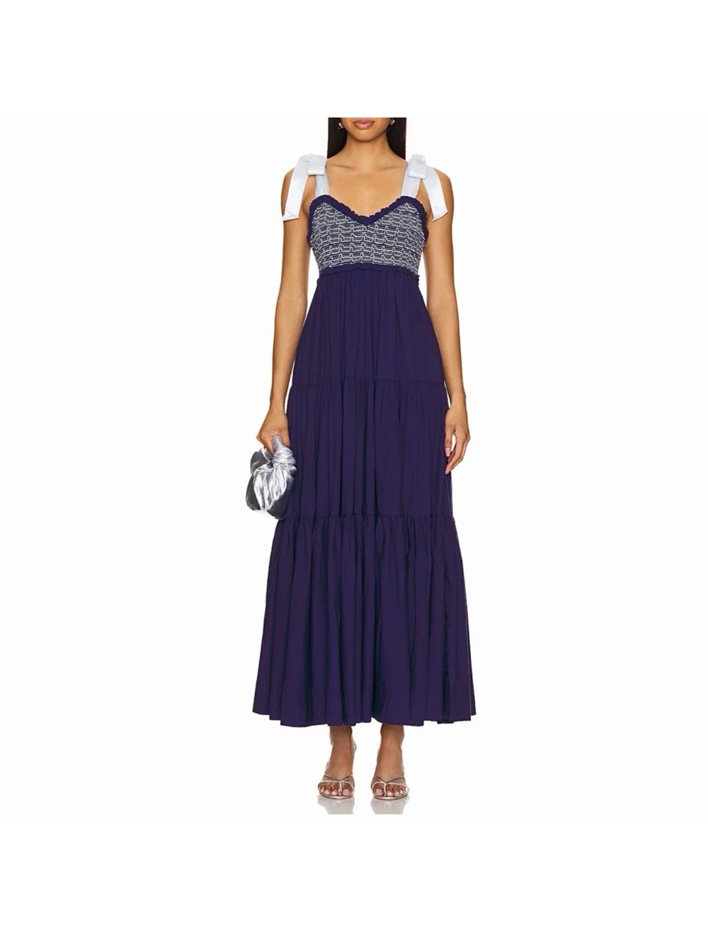 Free People BLUEBELL Solid Maxi Dress Size S Eclipse Navy Wedding Guest - NEW!